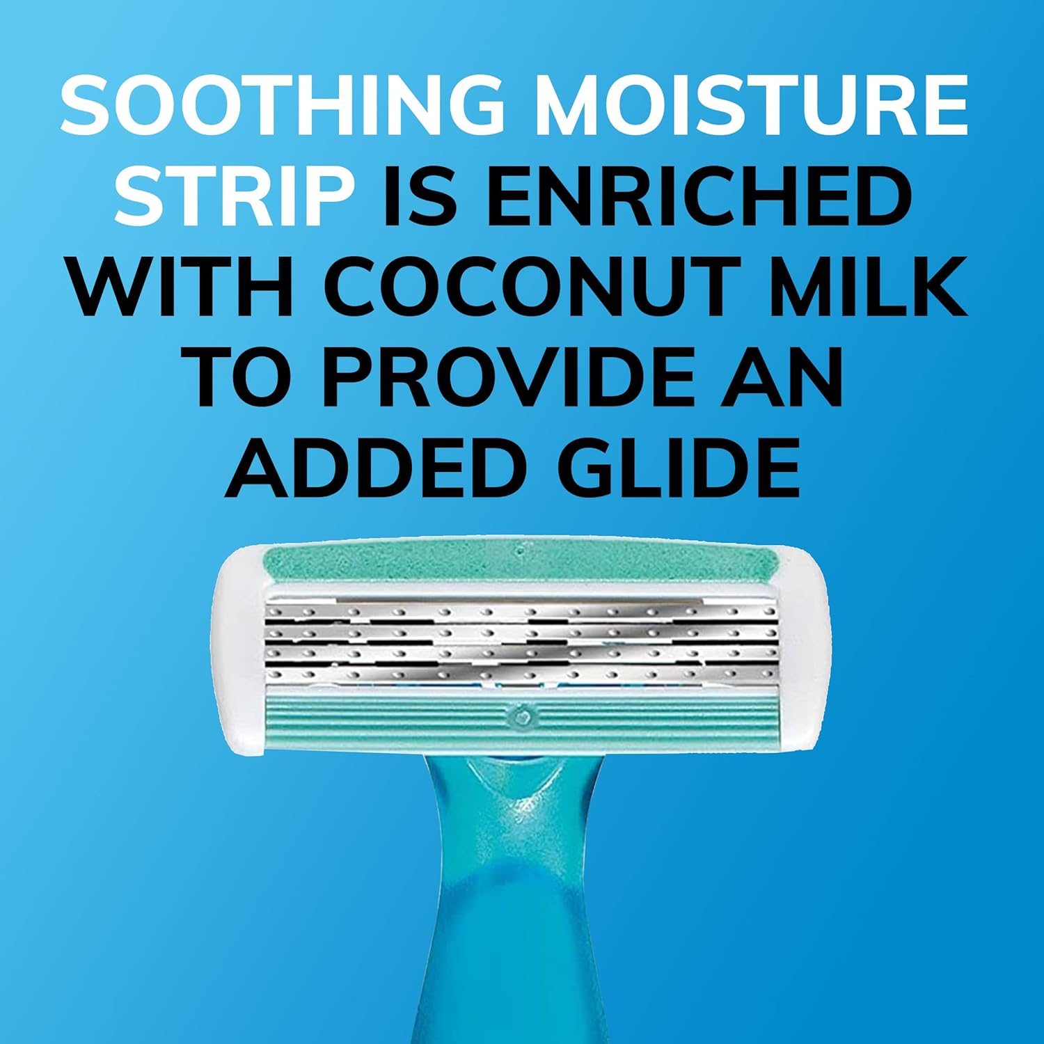 BIC Soleil Comfort Womens Disposable Razors for Summer Flexible Blades for a Closer Shave and Less Irritation Shaving Razor With 4 Blades 10 Count PackBlue and White