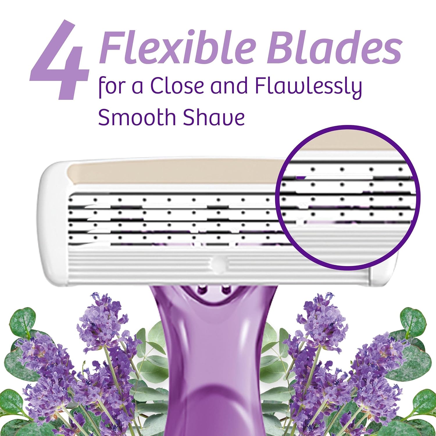 BIC Soleil Escape Womens Disposable 4Blade Razors Perfect Bikini Line Razor Lavender ampamp Eucalyptus Scented Handles 4PackAssorted