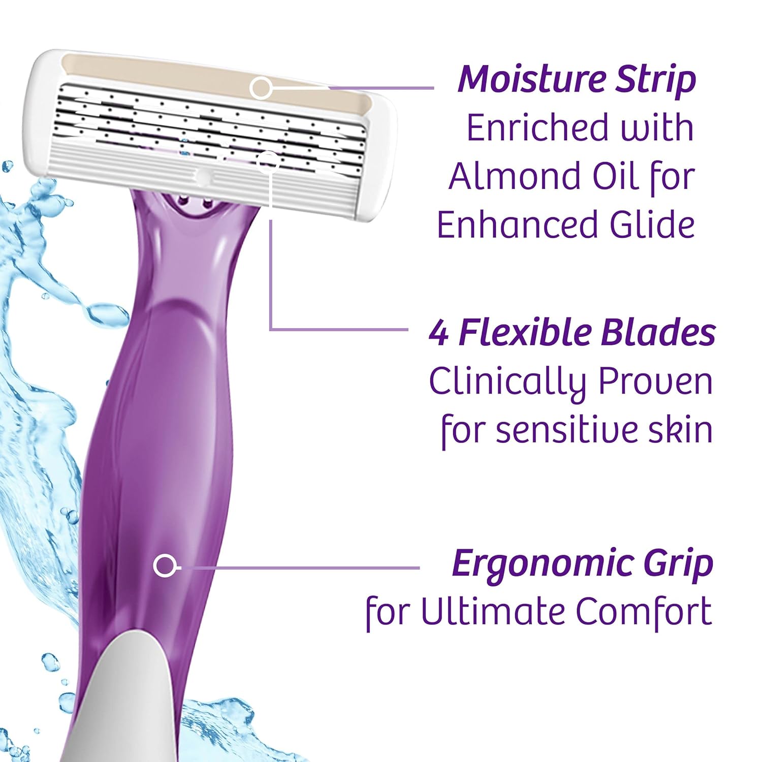 BIC Soleil Escape Womens Disposable 4Blade Razors Perfect Bikini Line Razor Lavender ampamp Eucalyptus Scented Handles 4PackAssorted