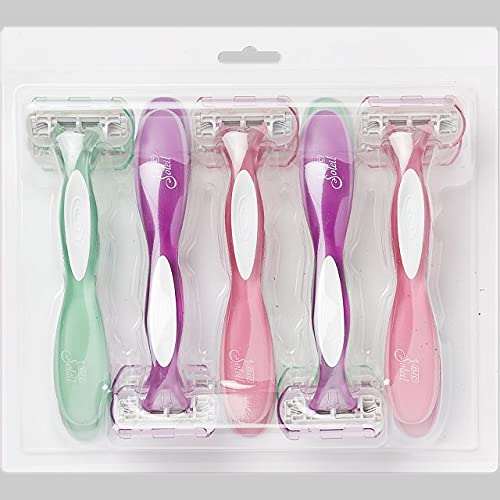 BIC Soleil Sensitive Womens Disposable Razors 3 Blades With Moisture Strip For a Silky Smooth Shave 6 Piece Razor Set 3 Count Pack of 2Purple