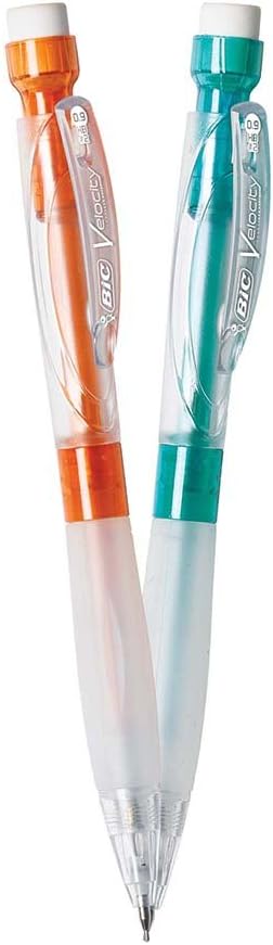 BIC Velocity Max Mechanical Pencils With Colorful Barrel Medium Point 07mm 2Count Pack Mechanical Pencils With Erasers and Lead RefillsBlack