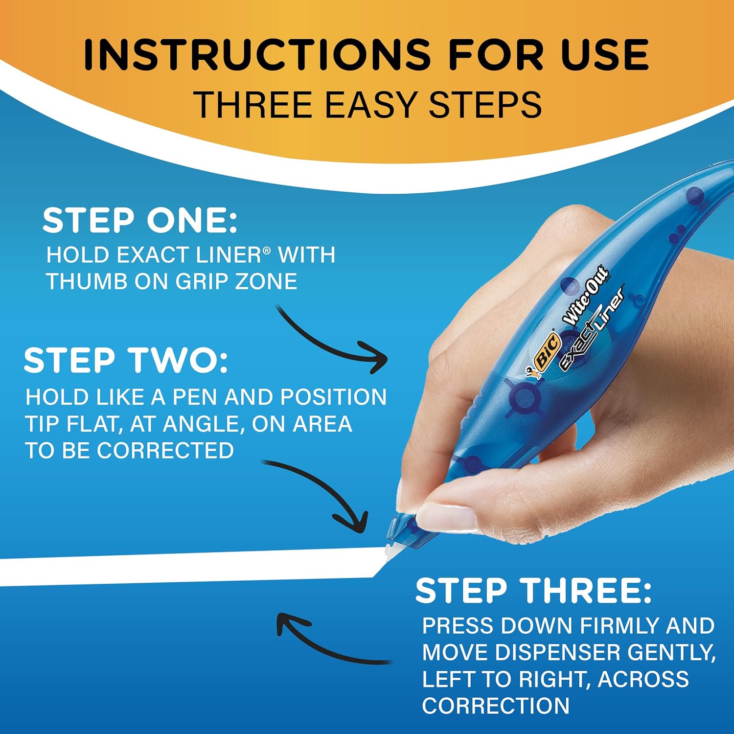 BIC WiteOut Brand Exact Liner Correction Tape 198 Feet 4Count Pack of white Correction Tape Fast Clean and Easy to Use TearResistant Tape Office or School Supplies18