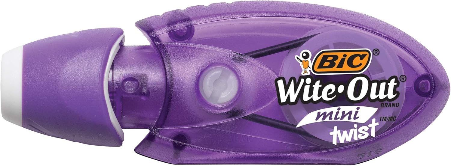 BIC WiteOut Brand Mini Twist Correction Tape White 1Count2 Count Pack of 1