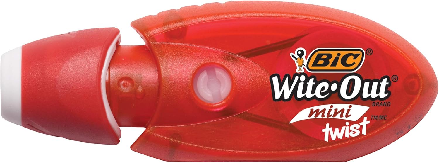 BIC WiteOut Brand Mini Twist Correction Tape White 1Count2 Count Pack of 1