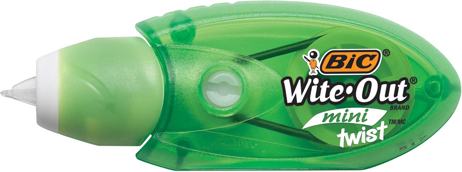 BIC WiteOut Brand Mini Twist Correction Tape White 1Count2 Count Pack of 1