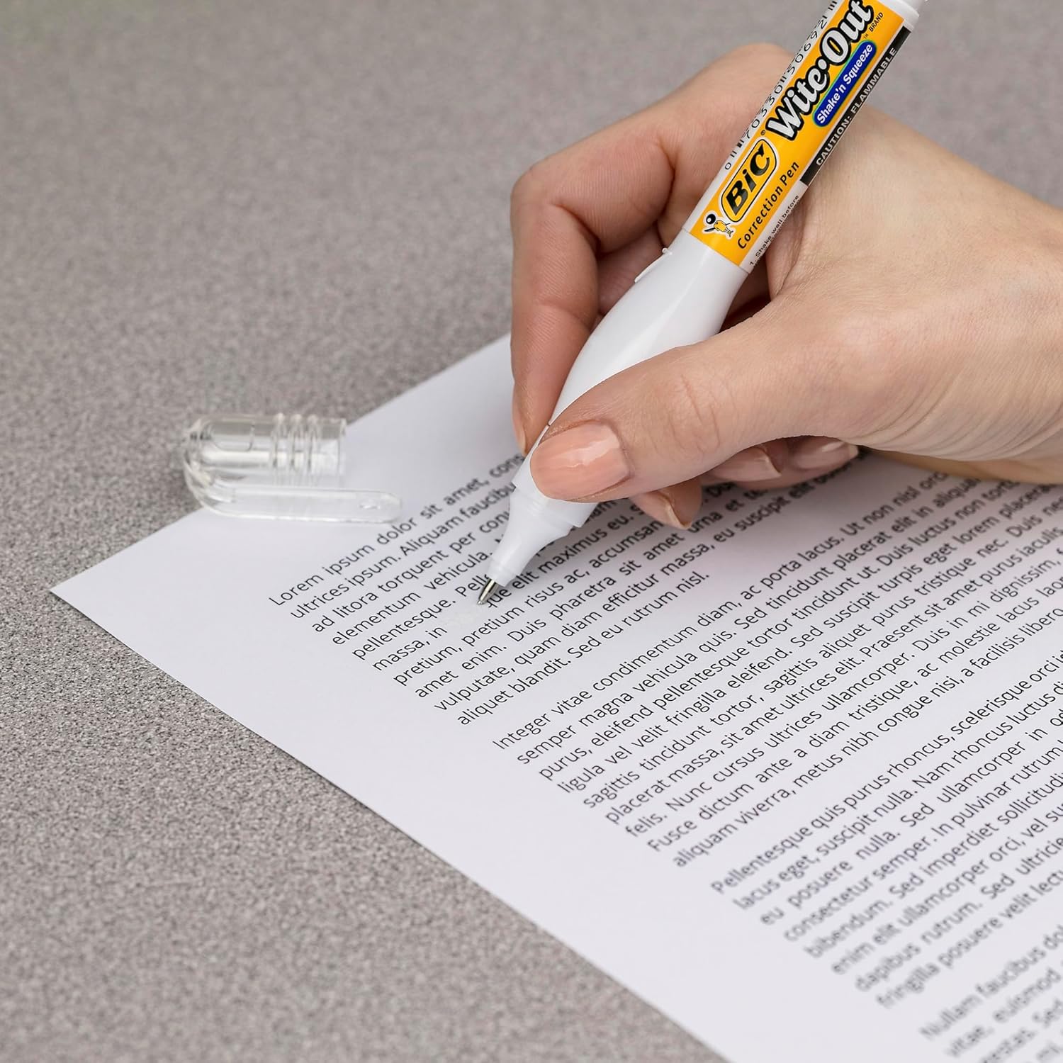 BIC WiteOut Brand Shake n Squeeze Correction Pen 8 ML Correction Fluid 4Count Pack of white Correction Pens Fast Clean and Easy to Use Office or School SuppliesCorrection Pen