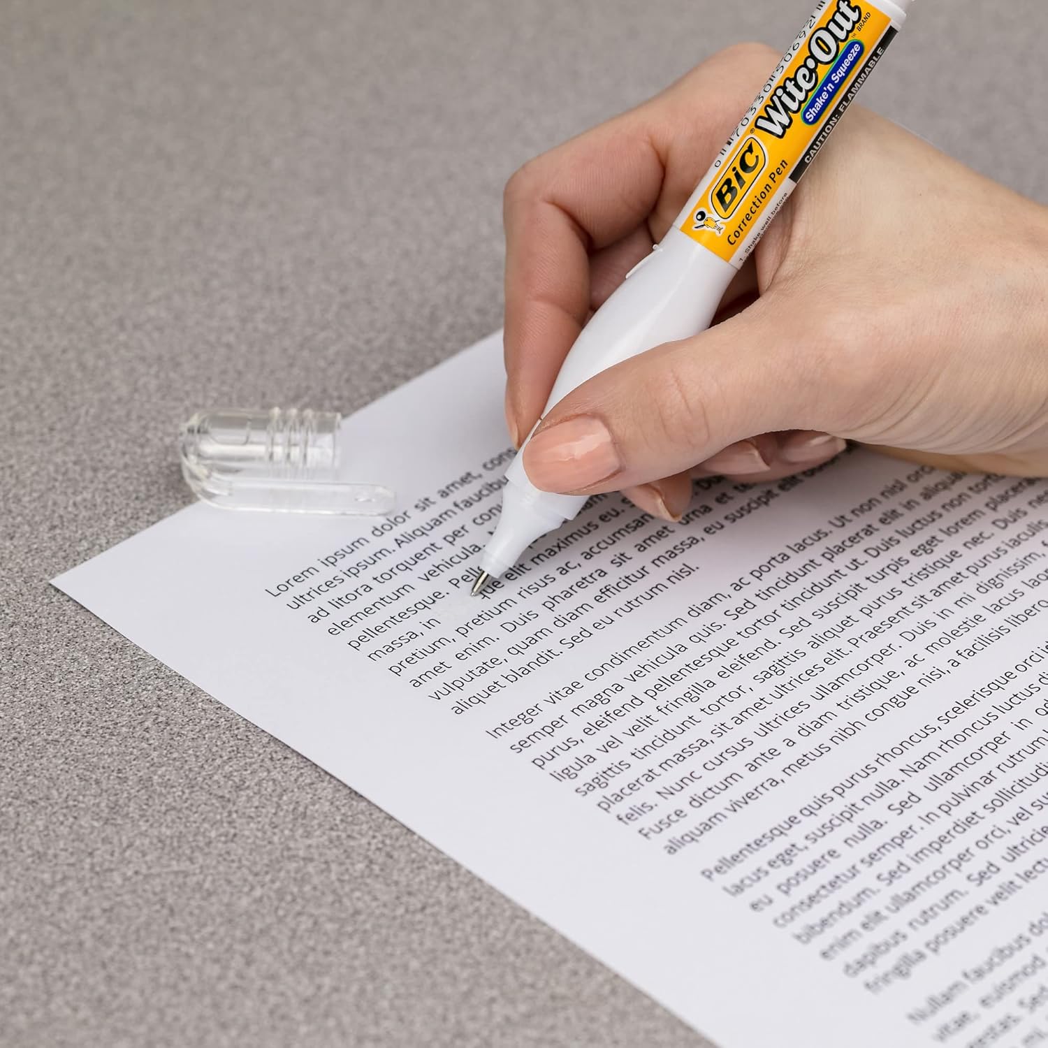 BIC WiteOut Brand Shake n Squeeze Correction Pen 8 ML Fluid 1 Count Pack of white Pens Fast Clean and Easy to Use Pen Office or School Supplies