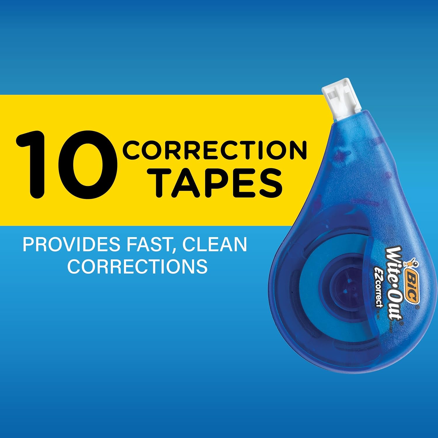 BIC WiteOut EZ Correct Correction Tape White Pack of 1090 CountPack of 9