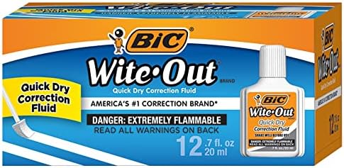 BIC WiteOut Quick Dry Correction Fluid  3 Pack BICWOFQD32412 Count Pack of 1