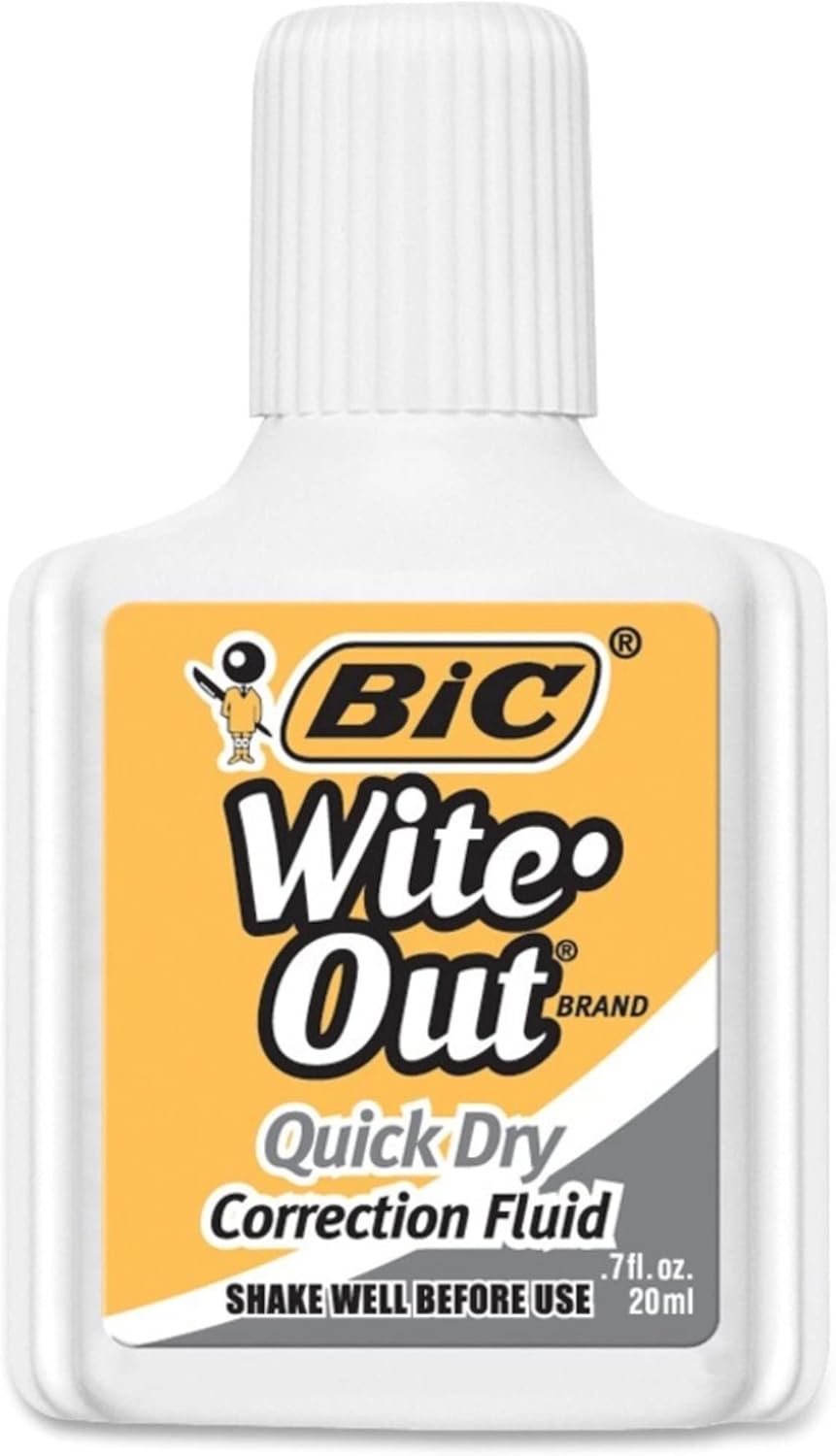 BIC WiteOut Quick Dry Correction Fluid  3 Pack BICWOFQD32412 Count Pack of 1