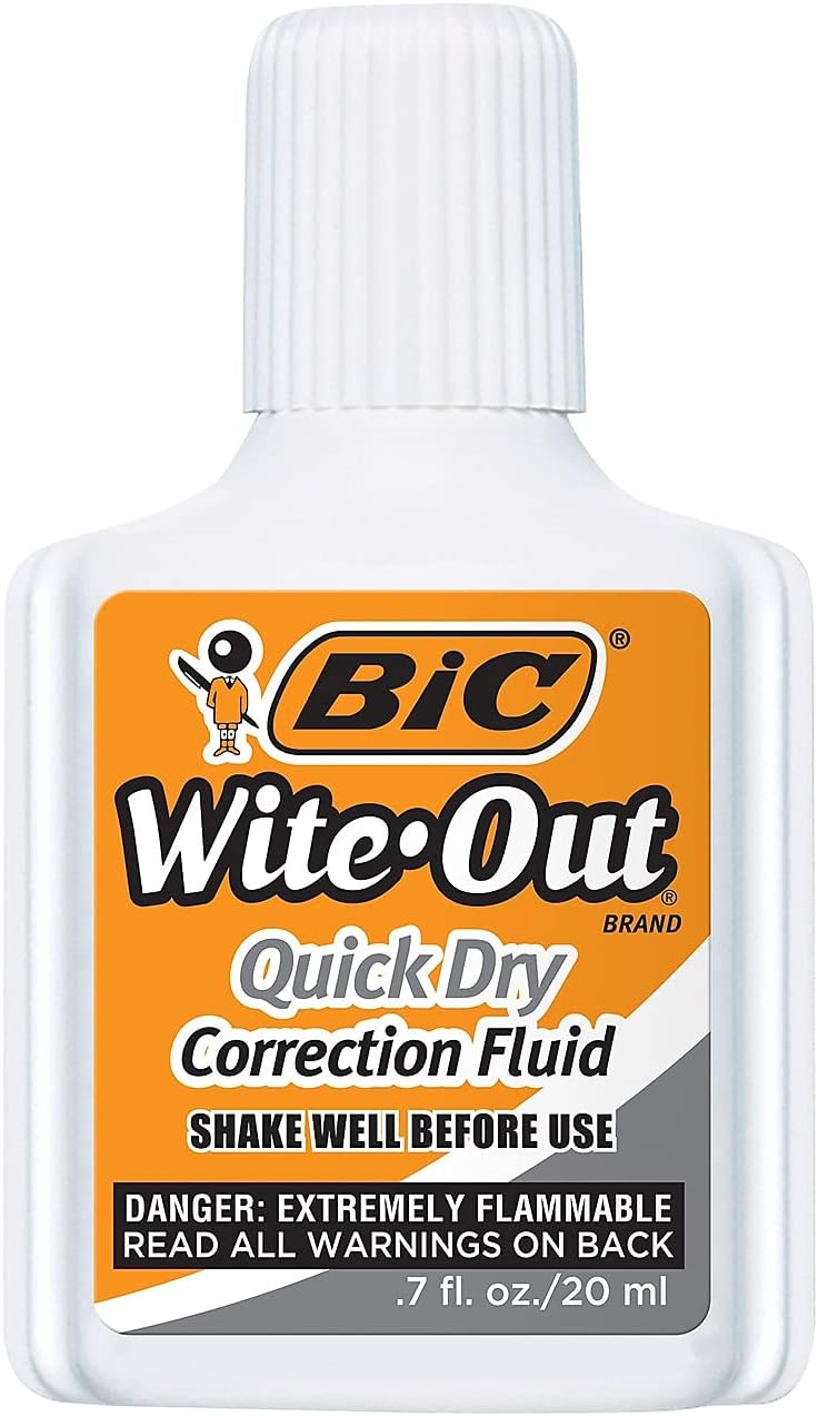 BIC WiteOut Quick Dry Correction Fluid  3 Pack BICWOFQD3243 Count Pack of 1