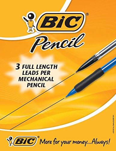 BIC Xtra Comfort Mechanical Pencils Medium Point 07mm Soft Grip For Comfort and Added Control 12Count Pack5 Count Pack of 1