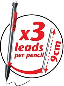 BIC Xtra Comfort Mechanical Pencils Medium Point 07mm Soft Grip For Comfort and Added Control 12Count Pack5 Count Pack of 1