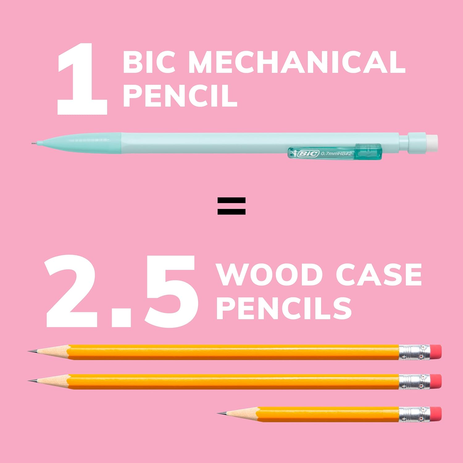 BIC Xtra Smooth Mechanical Pencils with Eriasers Medium Point 07mm No Smudge and Clean Erasing Writes Smooth ampamp Dark Great Holiday Gift 24Count Gift SetGraphite Lead Pastel Barrels