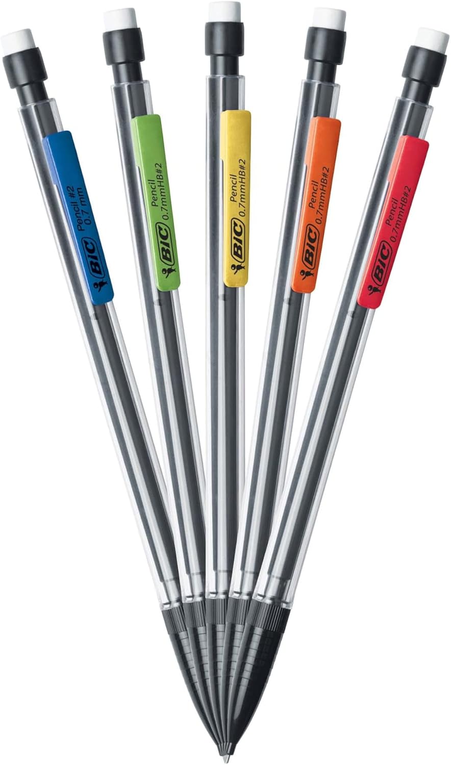 BIC XtraLife Mechanical Pencil Clear Barrel Medium Point 07mm 12Count  Black