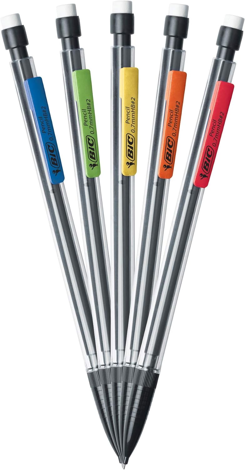 BIC XtraSmooth Mechanical Pencils With Erasers Medium Point 07mm 10Count Pack Mechanical Pencils for School or Office Supplies MPP101BLK