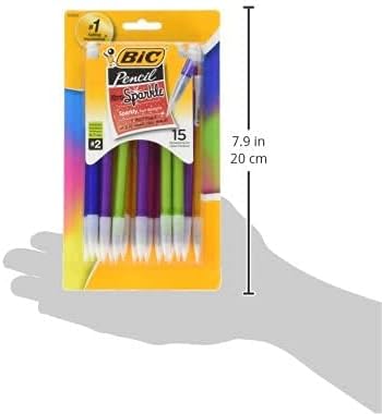 BIC XtraSparkle Number 2 Mechanical Pencils With Erasers MPLP241BLK Medium Point 07mm 24Count Pack Cute Mechanical Pencils For Girls Boys and Adults Barrel Colors May Vary07mm