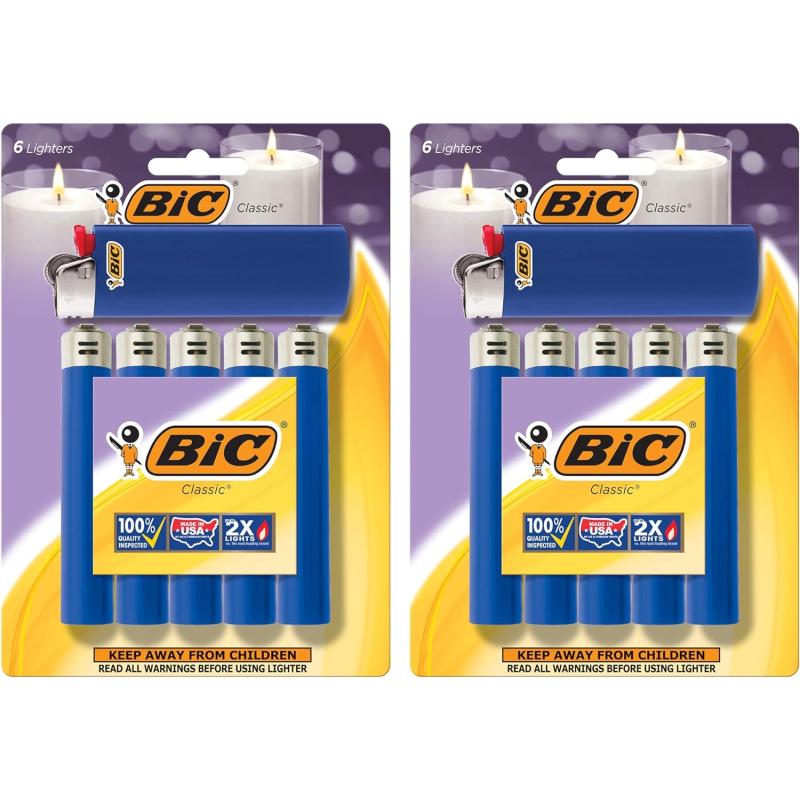 BIC Classic Maxi Pocket Lighter Blue 12Pack Packaging May Vary