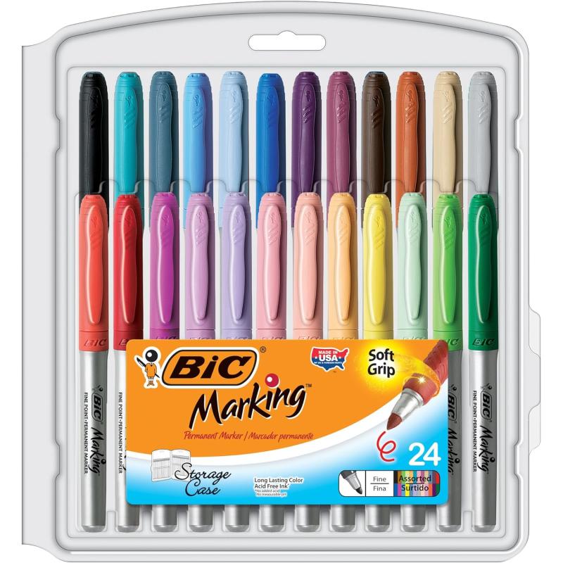 BIC Intensity Fashion Permanent Markers Fine Point Assorted Colors 24Count packaging may vary