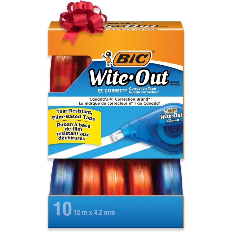 BIC WiteOut EZ Correct Correction Tape White Pack of 1010 Count