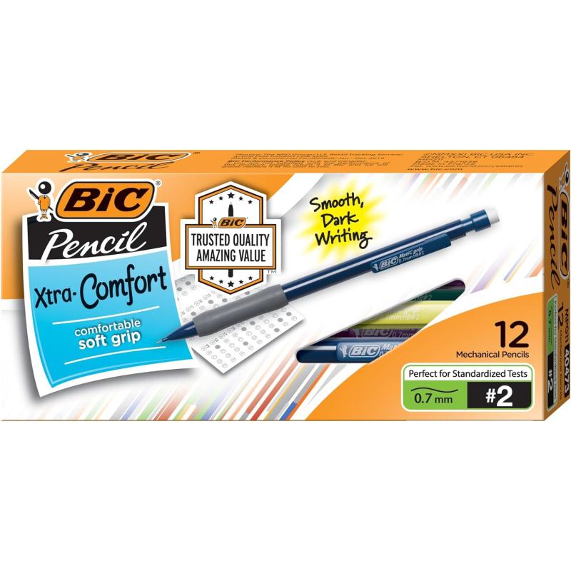 BIC Xtra Comfort Mechanical Pencils Medium Point 07mm Soft Grip For Comfort and Added Control 12Count Pack12 Count Pack of 1