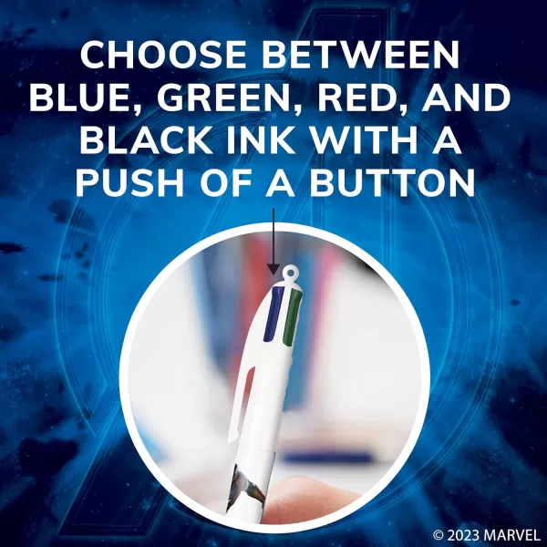 BIC 4Color Marvels Avengers Edition Retractable Ball Pens Medium Point 10mm 3Count Pack Retractable Ball Pen With LongLasting Ink2Count Pack of 1