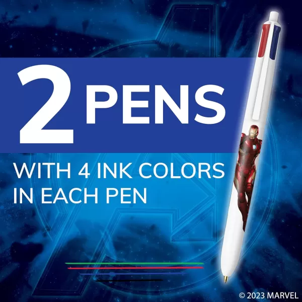 BIC 4Color Marvels Avengers Edition Retractable Ball Pens Medium Point 10mm 3Count Pack Retractable Ball Pen With LongLasting Ink2Count Pack of 1