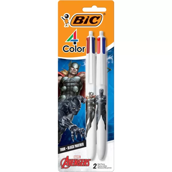 BIC 4Color Marvels Avengers Edition Retractable Ball Pens Medium Point 10mm 3Count Pack Retractable Ball Pen With LongLasting Ink2Count Pack of 1