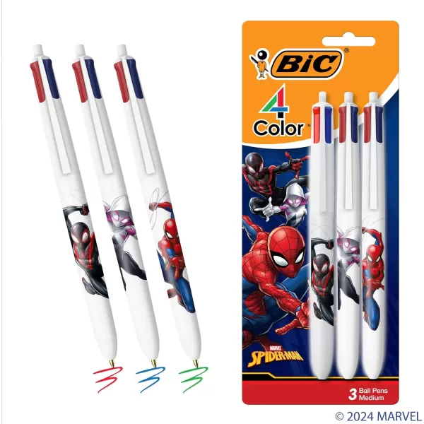 BIC 4Color Marvels Avengers Edition Retractable Ball Pens Medium Point 10mm 3Count Pack Retractable Ball Pen With LongLasting Ink3Count Pack of 1