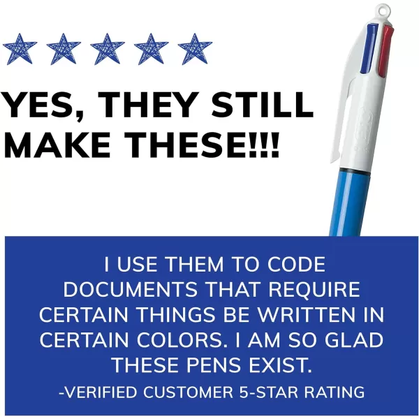 BIC 4Color Original Retractable Ball Pens Medium Point 10mm 3Count Pack Retractable Ball Pen With LongLasting Ink
