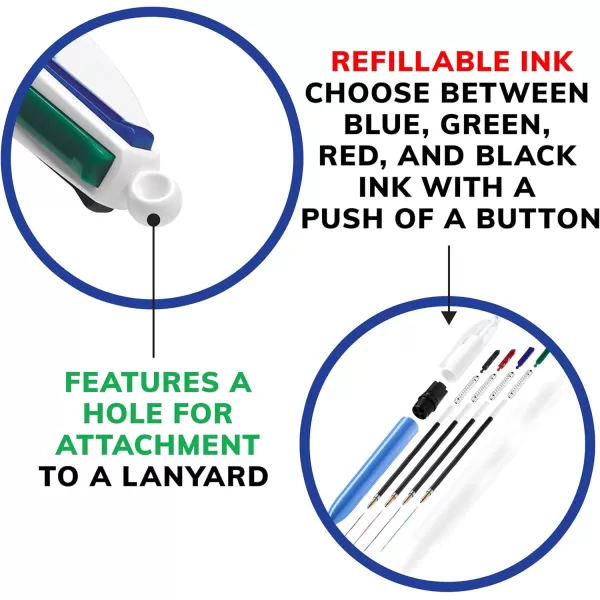 BIC 4Color Original Retractable Ball Pens Versatile 10mm Medium Point LongLasting Ink Great Gift Idea 3Count in Assorted Colors