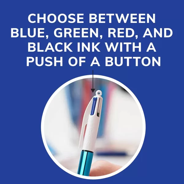 BIC 4Color Shine Retractable Ball Pens Versatile 10mm Medium Point LongLasting Ink Great Gift Idea 2Count in Assorted Colors