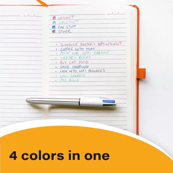 BIC 4Color Shine Retractable Ball Pens Versatile 10mm Medium Point LongLasting Ink Great Gift Idea 3Count in Assorted Colors