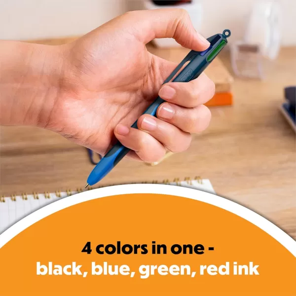 BIC 4Color Smooth Retractable Ballpoint Pens Medium Point 10mm 3Count Pack Colored Pens with LongLasting Ink3Count Pack of 1