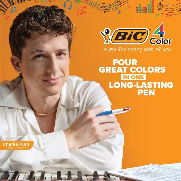 BIC 4Color Smooth Retractable Ballpoint Pens Medium Point 10mm 3Count Pack Colored Pens with LongLasting Ink3Count Pack of 1