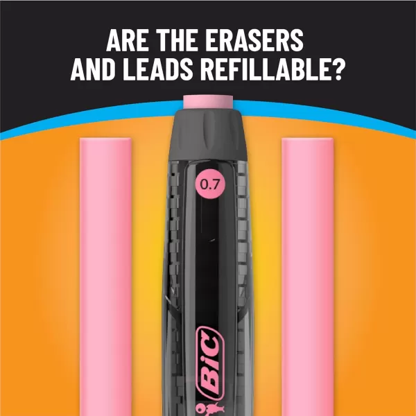 BIC BreakResistant Mechanical Pencils with Erasers No 2 Medium Point 07mm 12Count Pack Perfect Teacher Appreciation Gifts