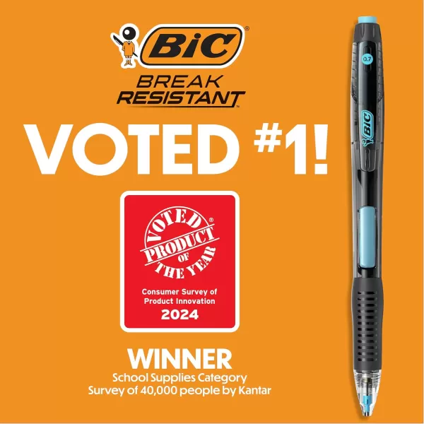 BIC BreakResistant Mechanical Pencils with Erasers No 2 Medium Point 07mm 4Count Pack for School or Office Supplies