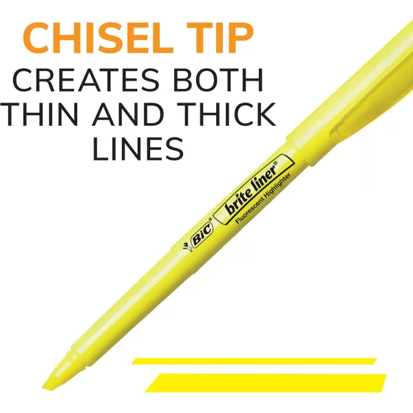 BIC Brite Liner Highlighter Chisel Tip Green 12Count BL11GREENPink