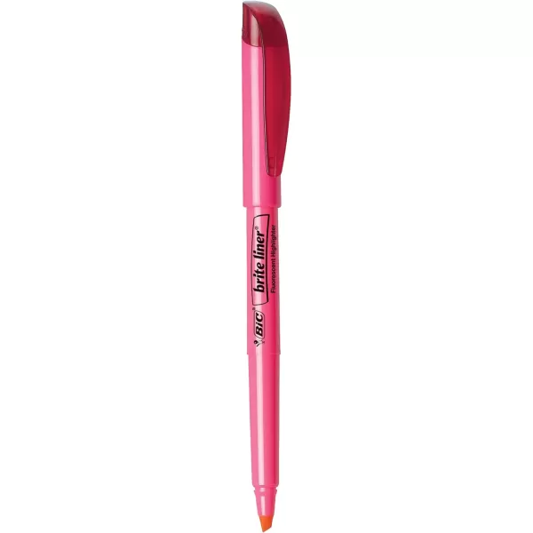 BIC Brite Liner Highlighter Chisel Tip Green 12Count BL11GREENPink