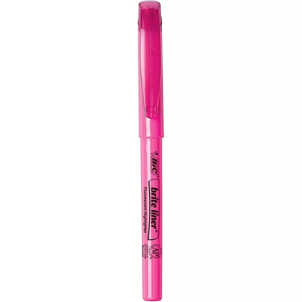 BIC Brite Liner Highlighter Chisel Tip Green 12Count BL11GREENPink