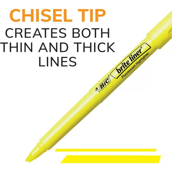 BIC Brite Liner Highlighter Chisel Tip Green 12Count BL11GREENYellow