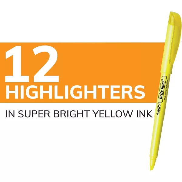 BIC Brite Liner Highlighter Chisel Tip Green 12Count BL11GREENYellow