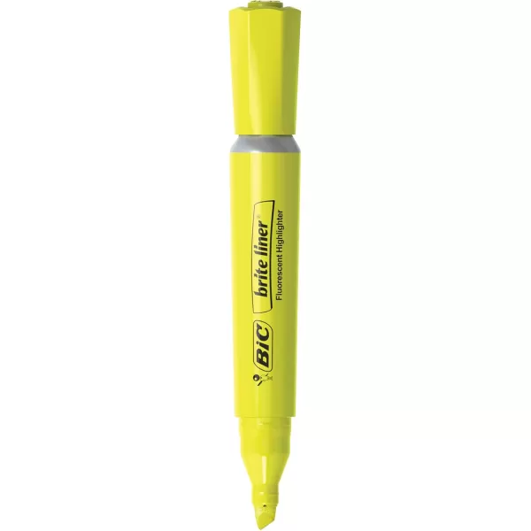 BIC Brite Liner Highlighter with Rubber Grip Chisel Tip Assorted Pack of 4  BLMGP41AASTAssorted