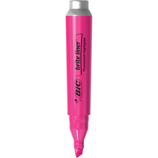 BIC Brite Liner Highlighter with Rubber Grip Chisel Tip Assorted Pack of 4  BLMGP41AASTAssorted