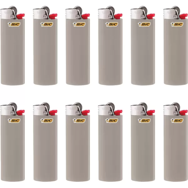 BIC Classic Maxi Pocket Lighter Gray 12Pack Packaging May Vary