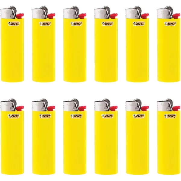 BIC Classic Maxi Pocket Lighter Yellow 12Pack Packaging May Vary