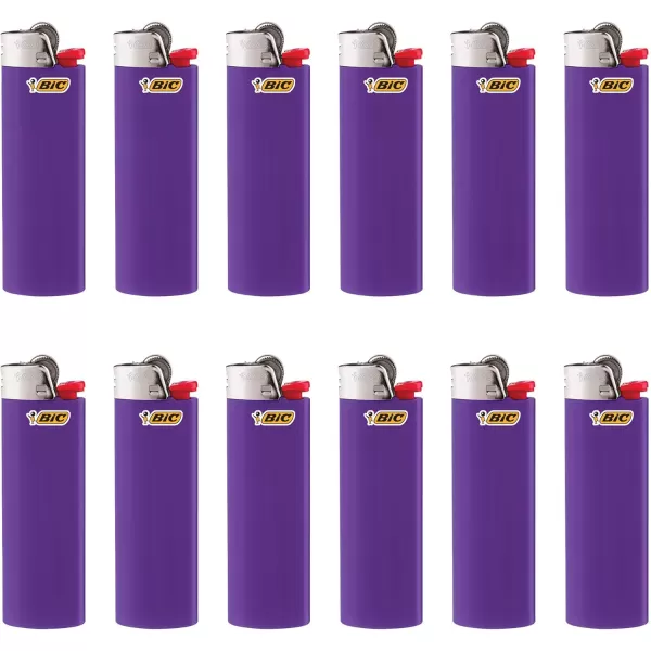 BIC Classic Pocket Lighters Reliable and Safe Perfect for Holiday Celebrations Purple 12Pack