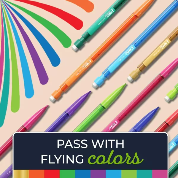 BIC Color Cues Mechanical Pencil Set MPUA60AST 60Count Pack Black Fun Color Pencils for School Perfect for School Supplies