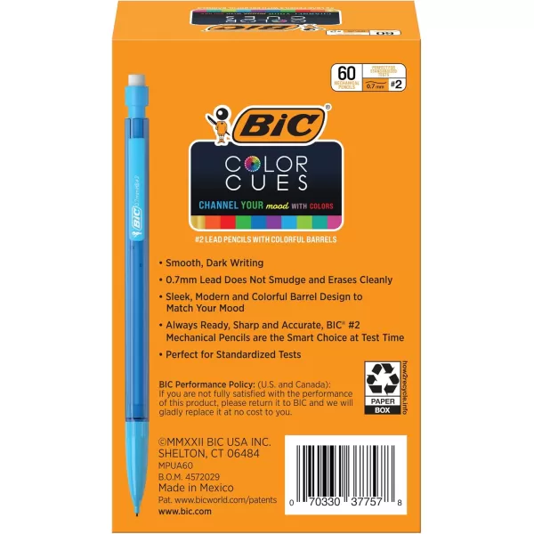BIC Color Cues Mechanical Pencil Set MPUA60AST 60Count Pack Black Fun Color Pencils for School Perfect for School Supplies