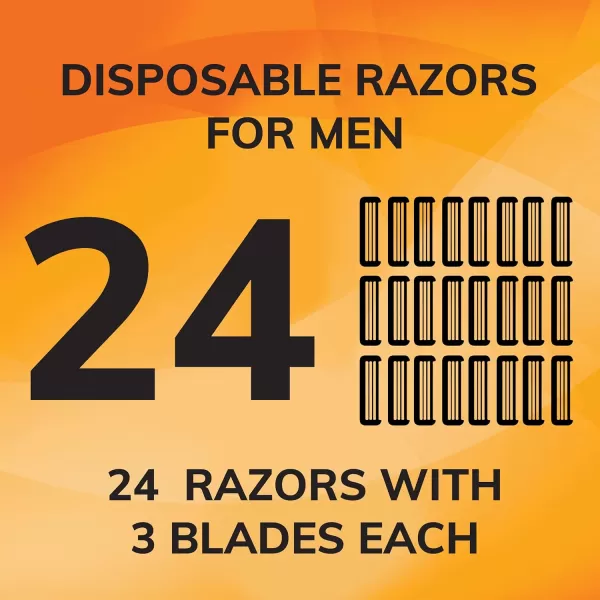BIC Comfort 3 Disposable Razors LongLasting 3Blade Razors for Men Perfect razors Designed for Smooth and Comfortable Shave 24Count8 Count Pack of 3